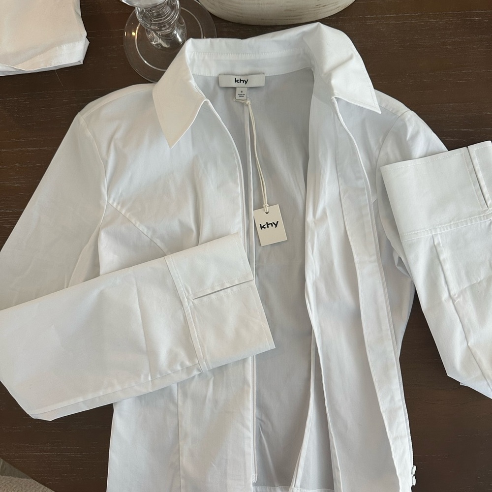 Khy long-zip poplin shirt